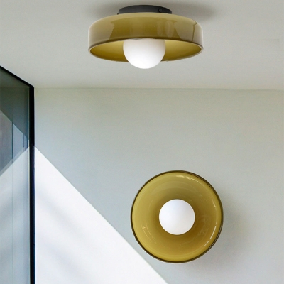 Plafonnier LED rond en verre