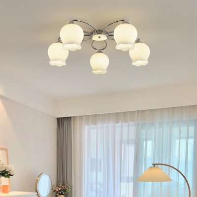 Plafonnier en verre floral Bauhaus