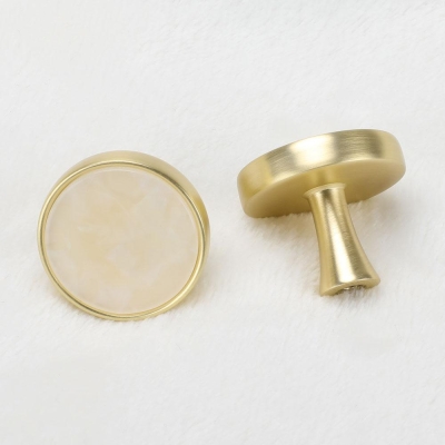 Paquet de 15 boutons de tiroir en laiton modernes boutons de porte d'armoire ronds boutons de placard solides (LS6214PS)