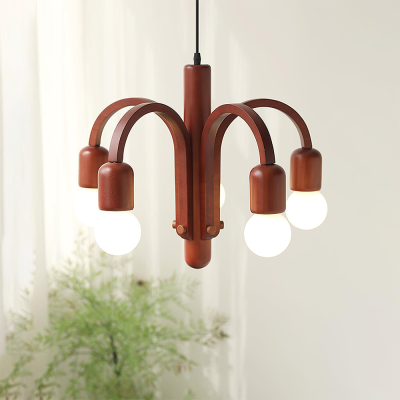 Lustre moderne en teck Candela