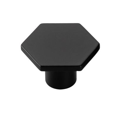 Paquet de 10 boutons de porte d'armoire de cuisine noirs boutons de tiroir hexagonaux noir mat (LS6275BK)