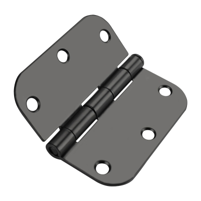 Paquet de 18 charni&egrave;res de porte arrondies noires, coin de rayon de 3,5 pouces x 3,5 pouces, 5/8 pouces