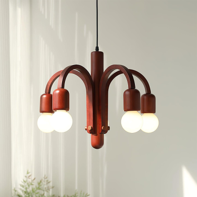 Lustre moderne en teck Candela