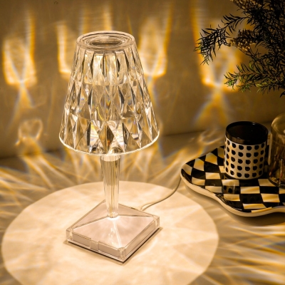 Lampe de table moderne en acrylique transparent pour d&eacute;coration