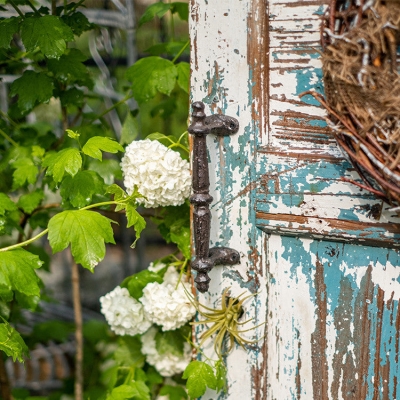 Poign&eacute;e de porte artisanale en fonte de jardin de style europ&eacute;en classique