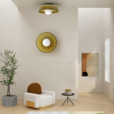 Plafonnier LED rond en verre