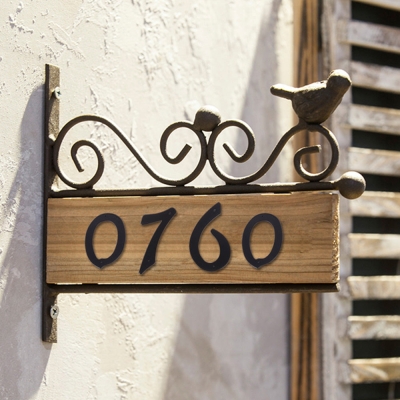 Num&eacute;ros de porte de maison en aluminium noir mat Art d&eacute;co