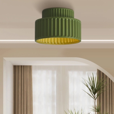 Plafonnier semi-encastr&eacute; peint de style cr&egrave;me vintage