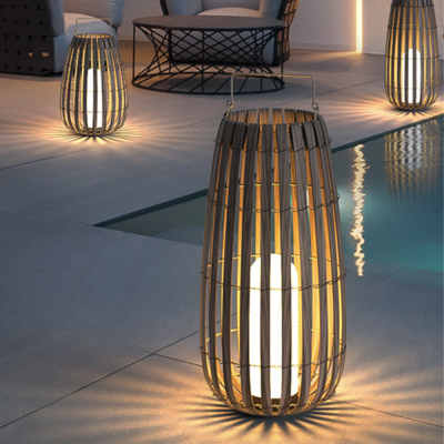 Lampadaire ext&eacute;rieur de balcon de lumi&egrave;re de pelouse de jardin de villa de rotin