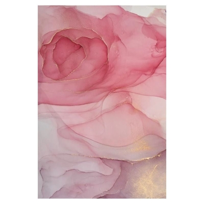 Tapis abstrait romantique de peinture &agrave; l'huile d'or rose pour la chambre de la fille