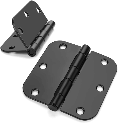 Paquet de 24 charni&egrave;res de porte noires, quincaillerie de porte noire mate de 3,5 pouces