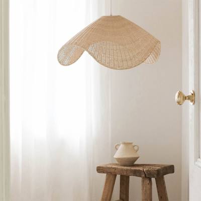 Lampe suspendue en rotin Boho pour &icirc;lot de cuisine