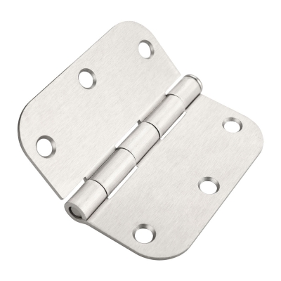 Paquet de 24 charni&egrave;res de porte arrondies en nickel satin&eacute; pour porte &agrave; fermeture automatique, 3,5 pouces x 3,5 pouces