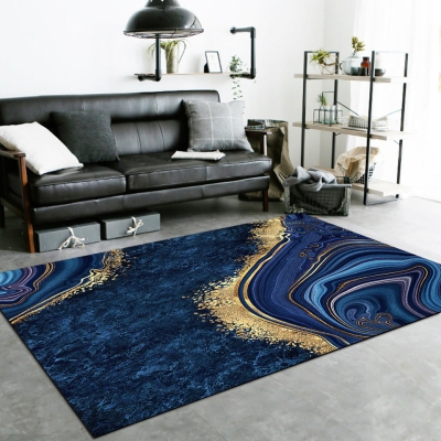 Tapis de salon abstrait nordique, d&eacute;coration de maison, tapis de sol antid&eacute;rapant
