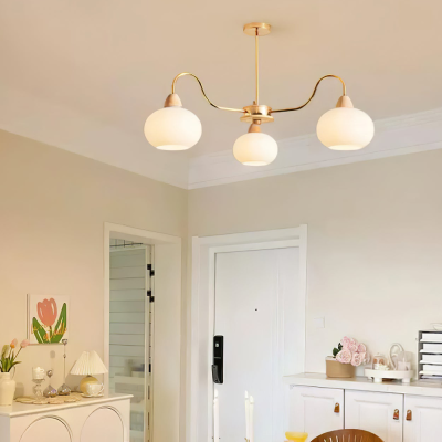 Lustre de foyer en verre kaki