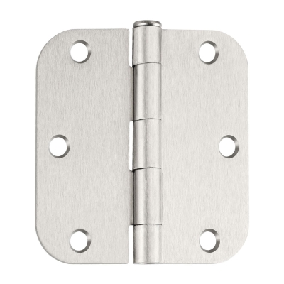 Paquet de 18 charni&egrave;res de porte arrondies en nickel satin&eacute; 3,5 x 3,5 pouces avec coins de rayon de 5/8"