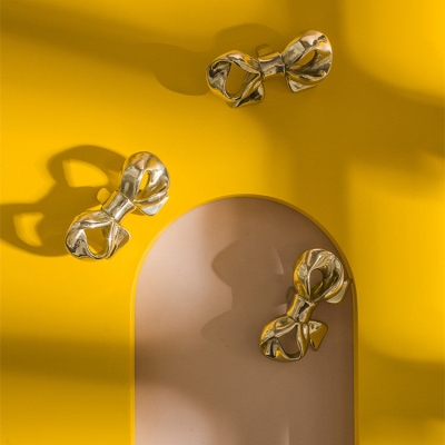 Bouton d'arc exquis boutons de tiroir en laiton dor&eacute; poign&eacute;e de commode d&eacute;cor mat&eacute;riel de meubles