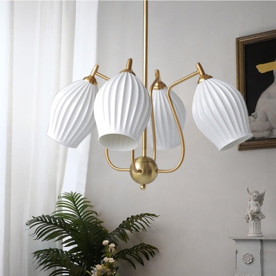 Lustre nervur&eacute; en c&eacute;ramique moderne pour salle &agrave; manger