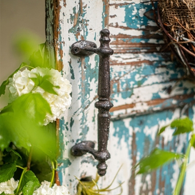 Poign&eacute;e de porte artisanale en fonte de jardin de style europ&eacute;en classique