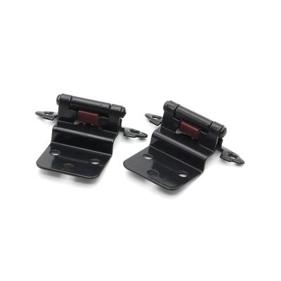 Charni&egrave;res d'armoire de cuisine noires &agrave; fermeture automatique, 3/8 pouces, encastr&eacute;es (15 paires)