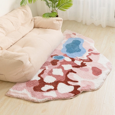 Tapis de chambre &agrave; coucher touffet&eacute; Snowberg, tapis de chevet de paysage moelleux
