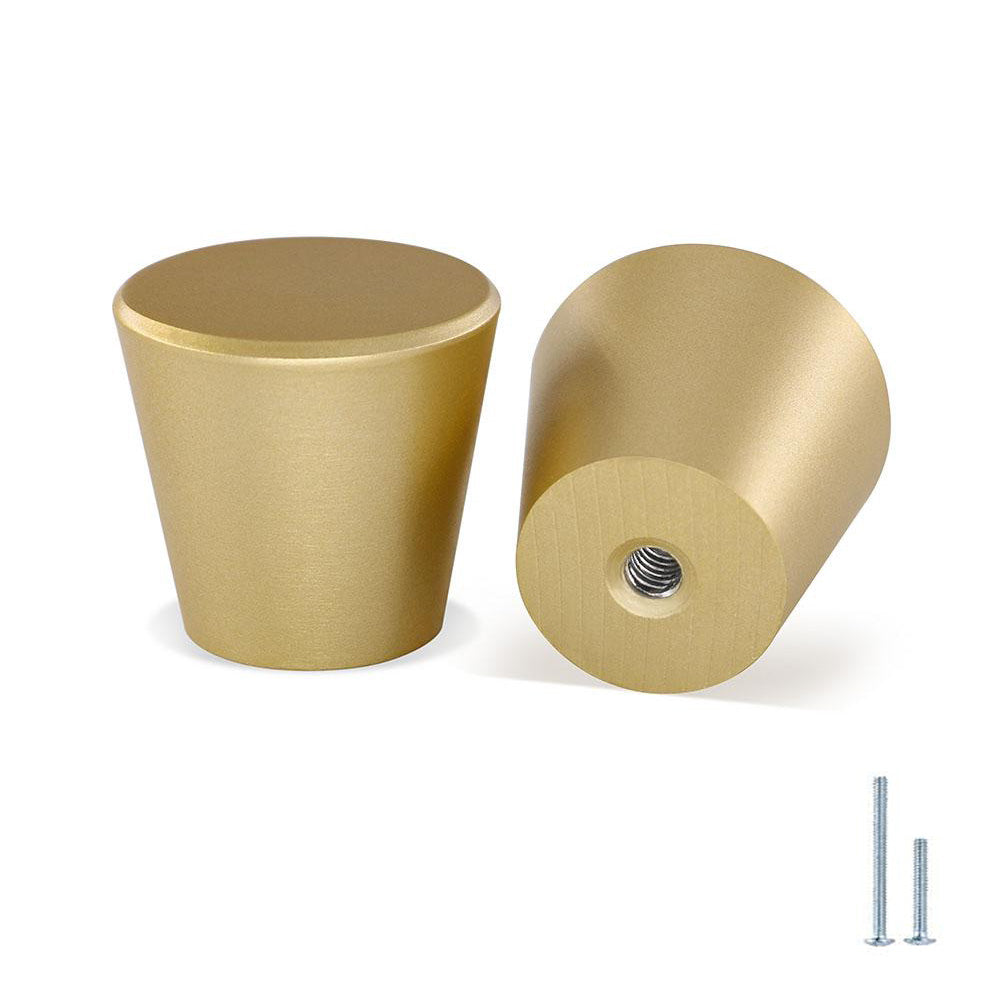 30 Pack Brass Gold Solid Cone Shape Drawer Knobs and Pulls(LS745GD)